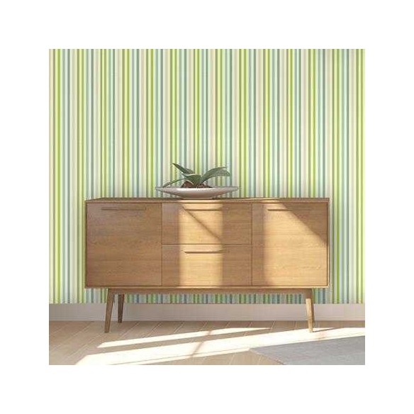 Papel de Parede Adesivo Listrado Verde 87423