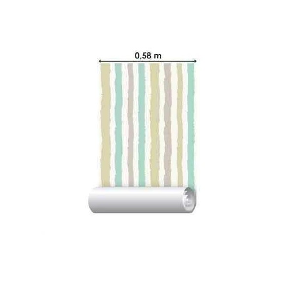 Papel de Parede Adesivo Listrado Verde e Cinza 148165865