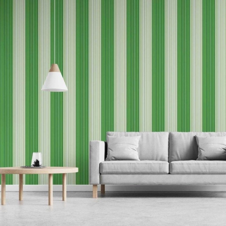 Papel de Parede Adesivo Listrado Verde N03039