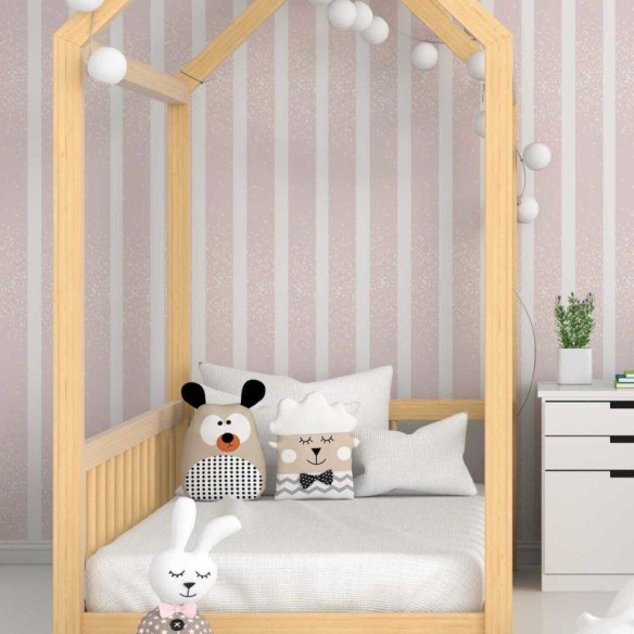Papel de Parede Adesivo Listras com Efeito Bouquet N05222