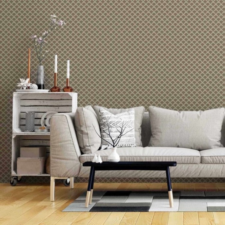 Papel de Parede Adesivo Abstrato Marrom 892247505