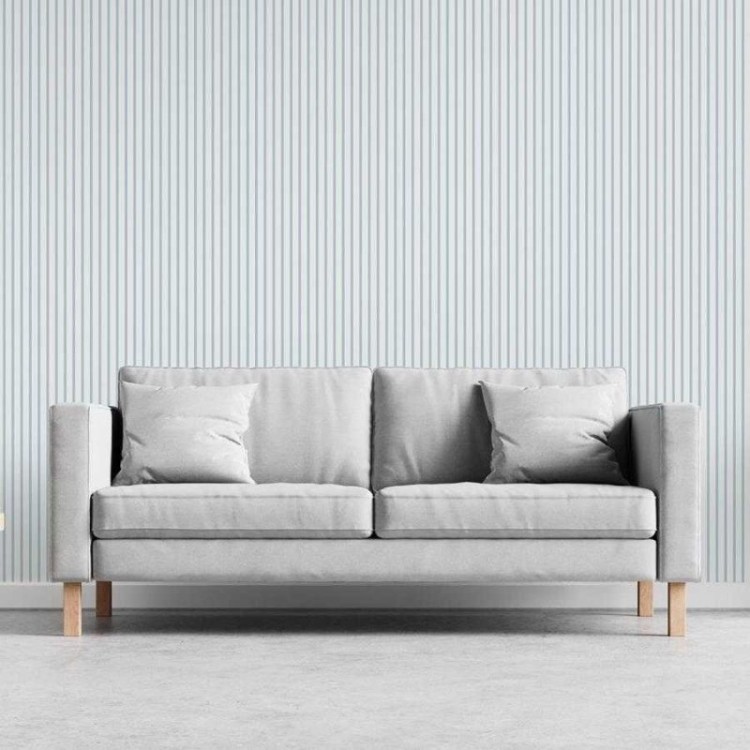 Papel de Parede Adesivo Listras Finas Azul...
