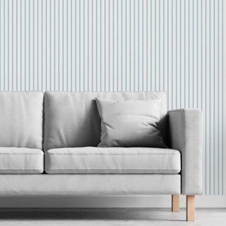 Papel de Parede Adesivo Listras Finas Azul...