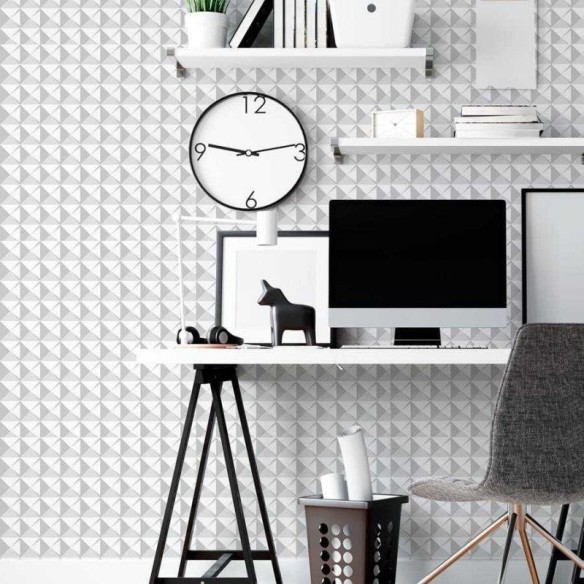 Papel de Parede Adesivo Logangos 3D Off White N06216