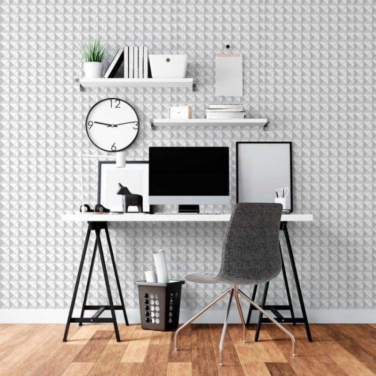 Papel de Parede Adesivo Logangos 3D Off White...
