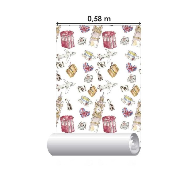 Papel de Parede Adesivo Londres Desenho N04233