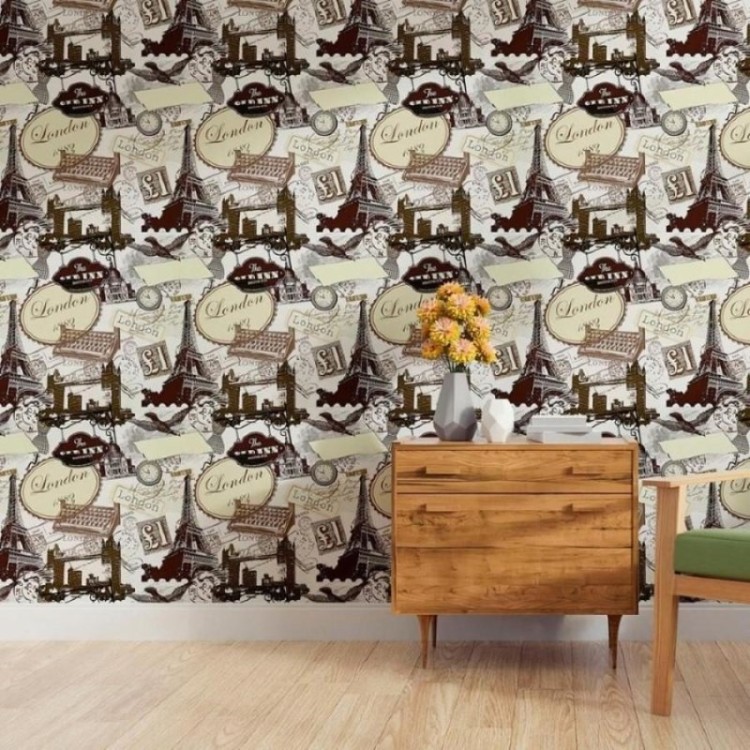 Papel de Parede Adesivo Londres e Paris N011034