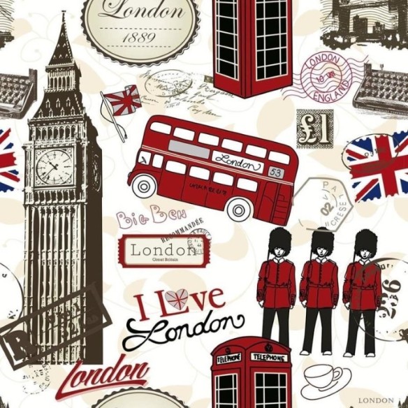 Papel de Parede Adesivo Londres I Love N011033