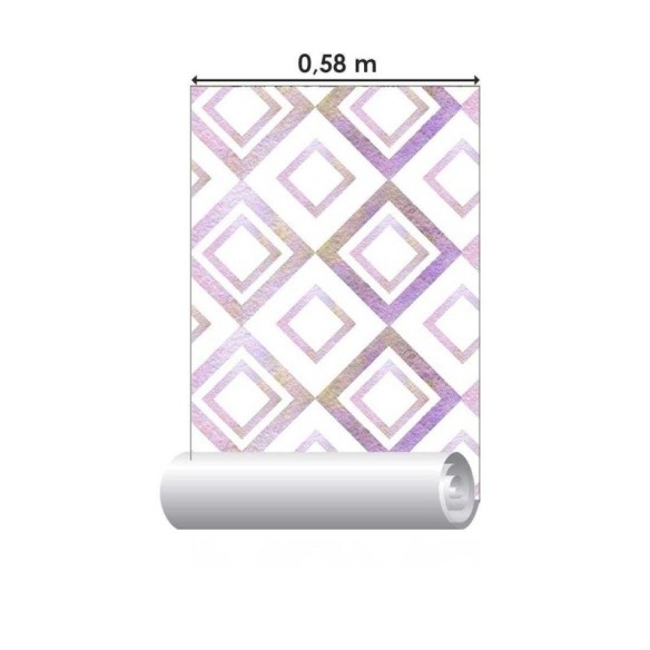 Papel de Parede Adesivo Losangos Aquarelados Lavanda N05244