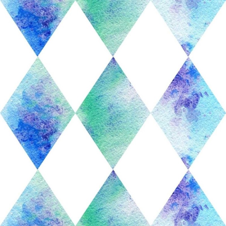 Papel de Parede Adesivo Losangos Aquarelados...