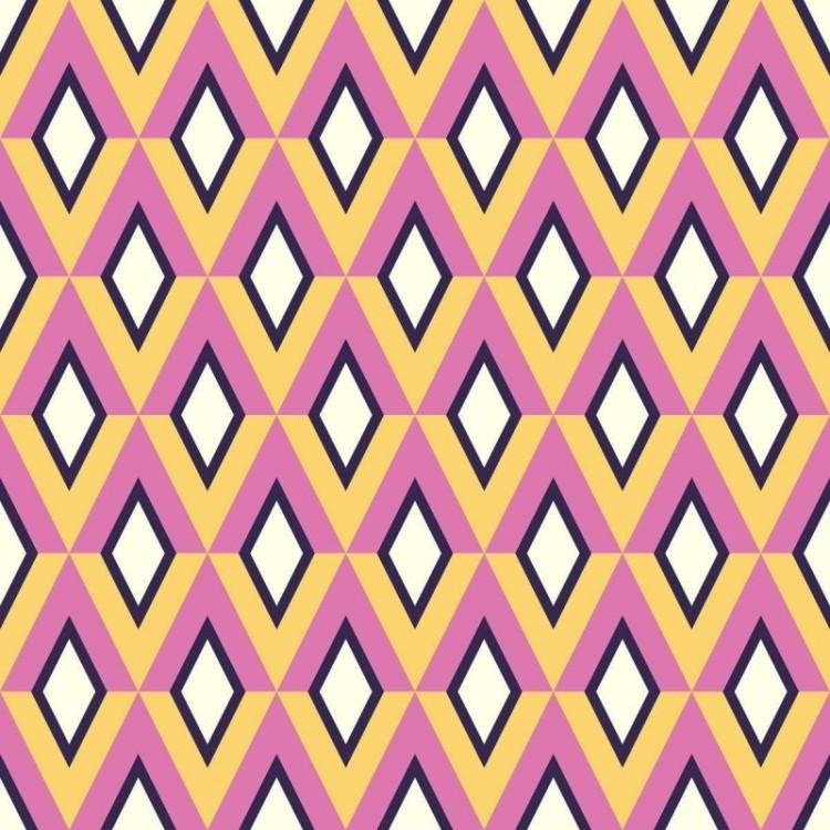 Papel de Parede Adesivo Losangos Retrô Rosa e...