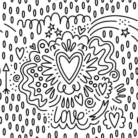 Papel de Parede Adesivo Love Para Colorir N013247