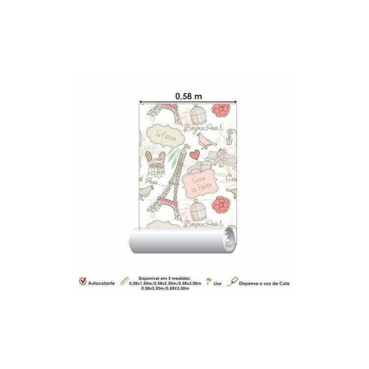 Papel de Parede Adesivo Love Paris 7