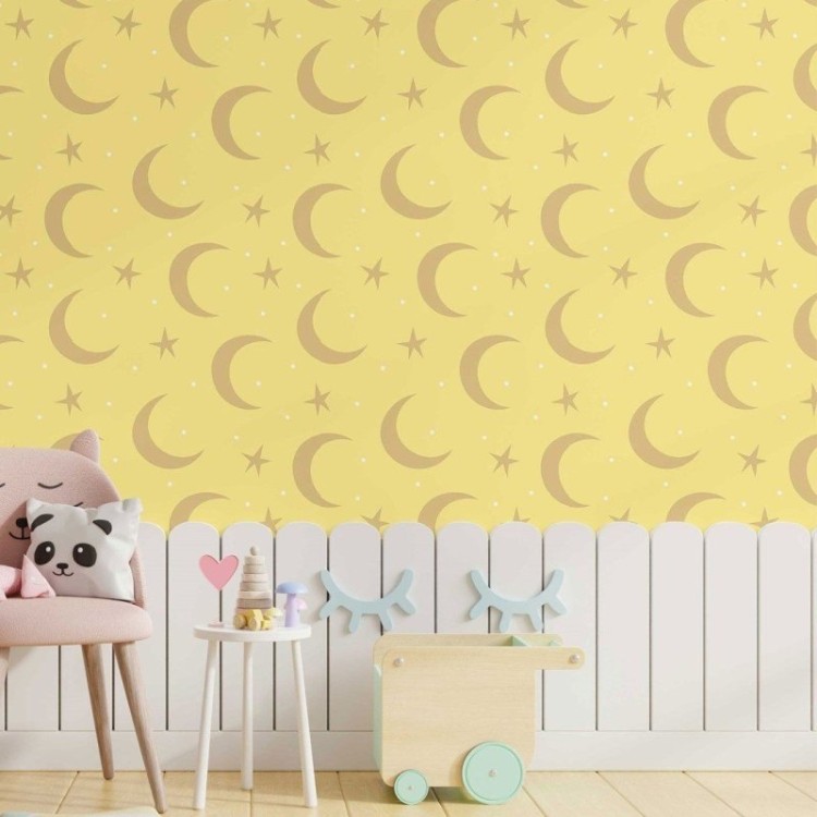Papel de Parede Adesivo lua e estrelas N014153