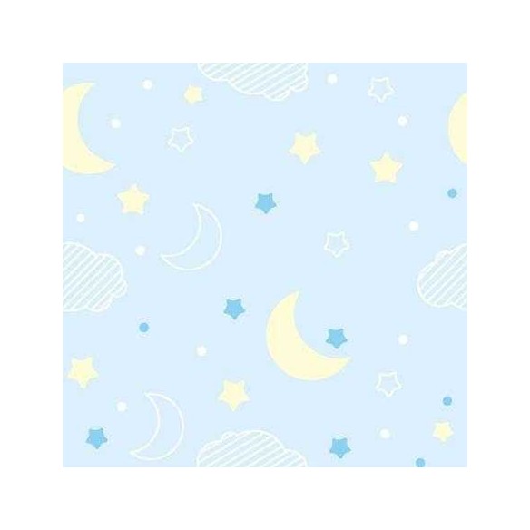 Papel de Parede Adesivo lua estrela azul 432799906