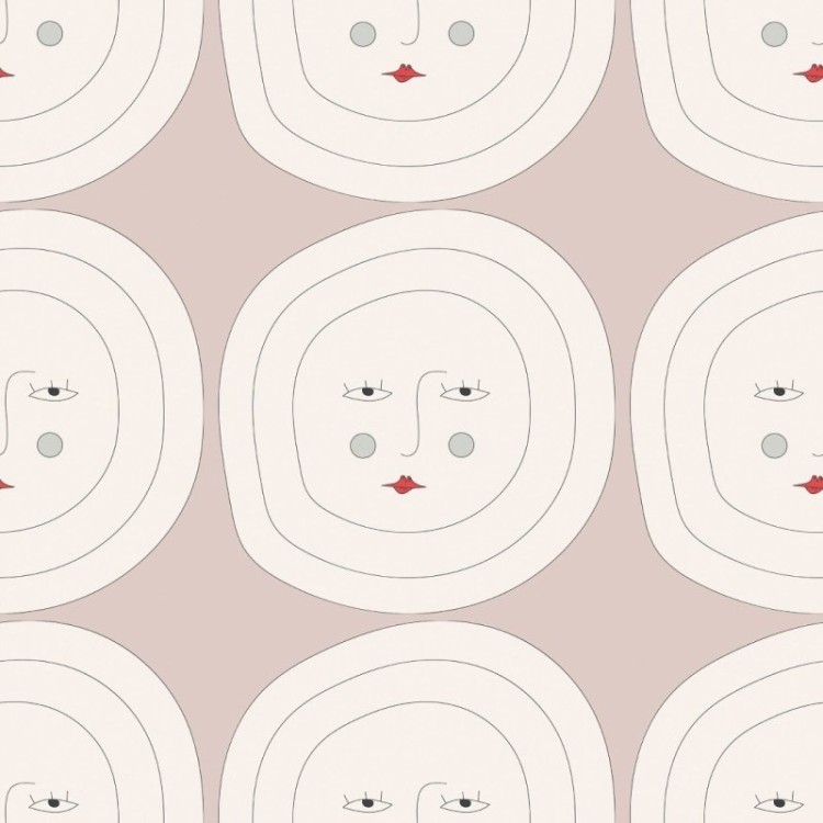 Papel de Parede Adesivo Lua Faces N019063