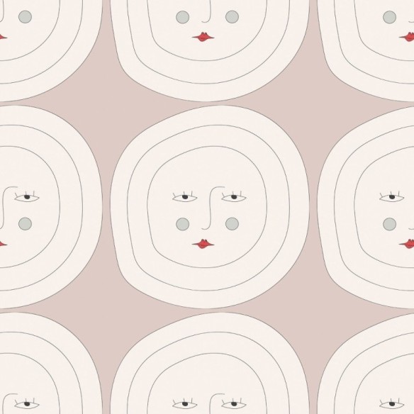 Papel de Parede Adesivo Lua Faces N019063