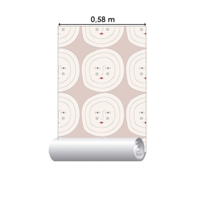 Papel de Parede Adesivo Lua Faces N019063