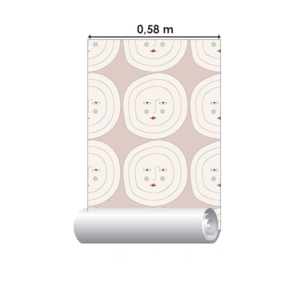 Papel de Parede Adesivo Lua Faces N019063