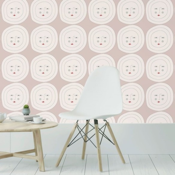 Papel de Parede Adesivo Lua Faces N019063