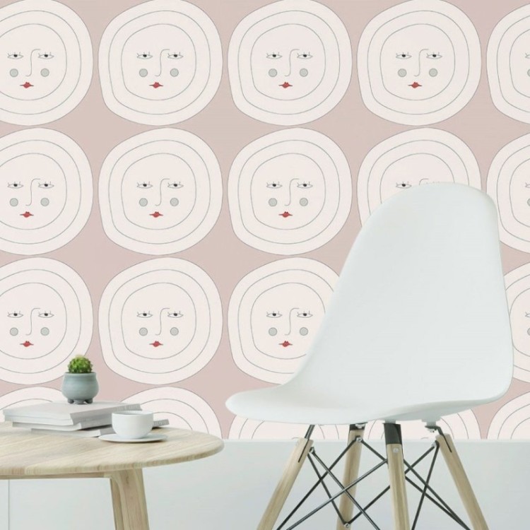 Papel de Parede Adesivo Lua Faces N019063