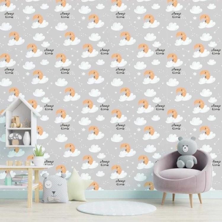 Papel de Parede Adesivo Lua Nuvens e Estrelas...