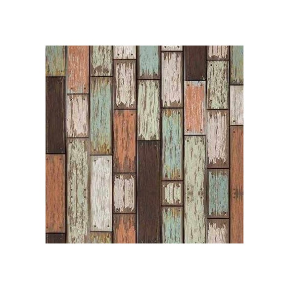 Papel de Parede Adesivo madeira antiga colorida 236350894