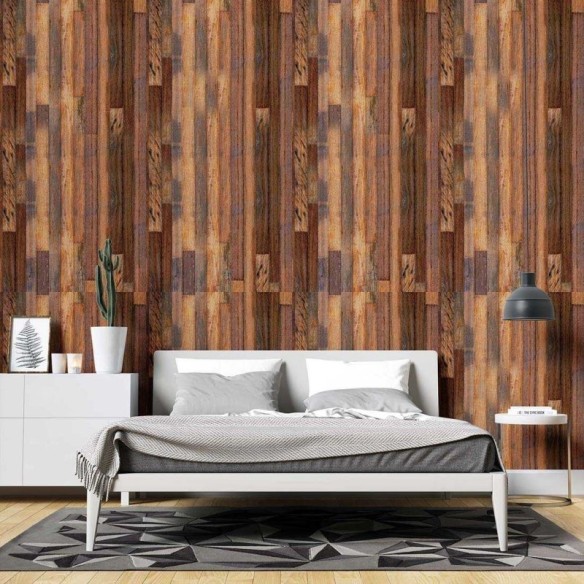 Papel de Parede Adesivo Madeira Comércio N02177