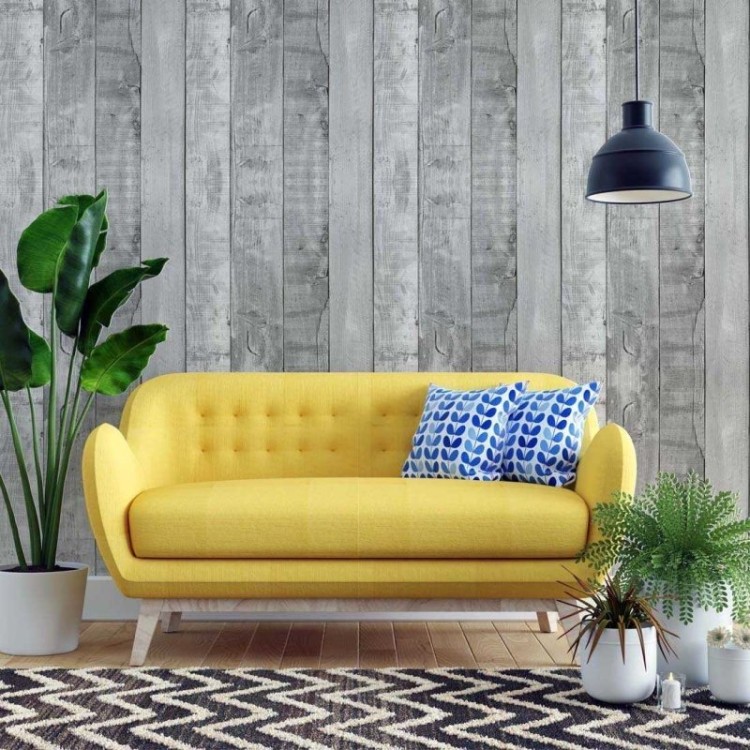 Papel de Parede Adesivo Madeira Comércio N02258