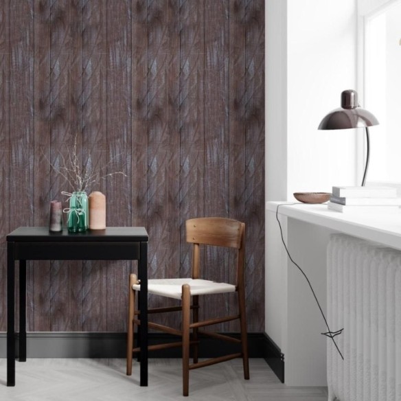 Papel de Parede Adesivo Madeira Marrom N012027