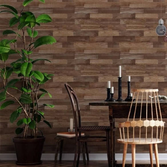 Papel de Parede Adesivo Madeira Marrom N012085