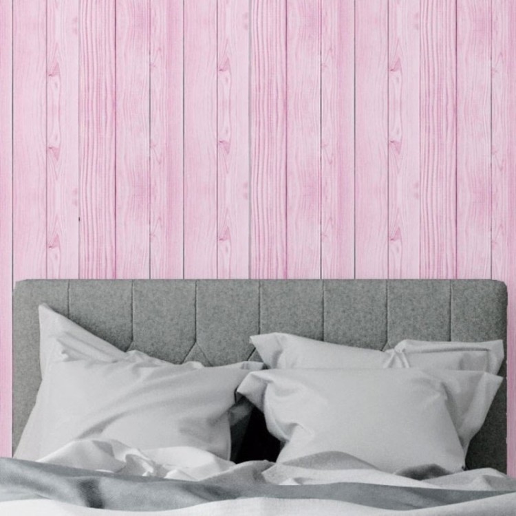 Papel de Parede Adesivo Madeira Rosa N018053