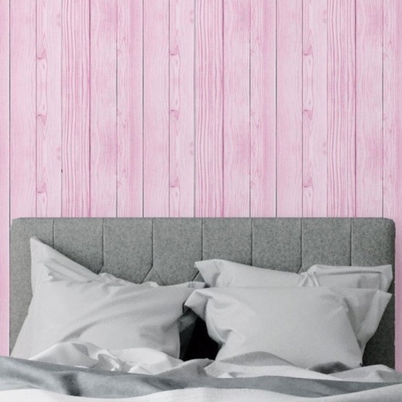 Papel de Parede Adesivo Madeira Rosa N018053