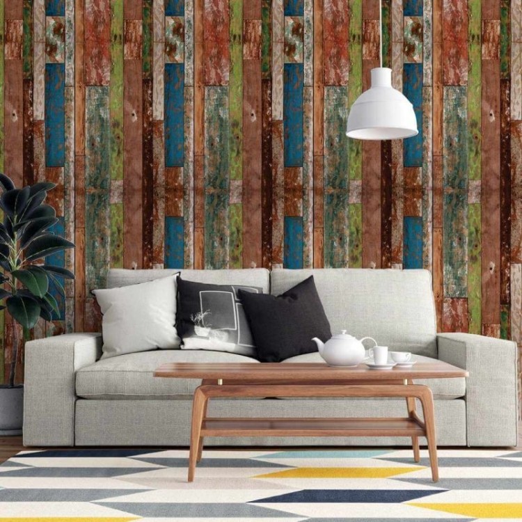 Papel de Parede Adesivo Madeira Rústica 10637108