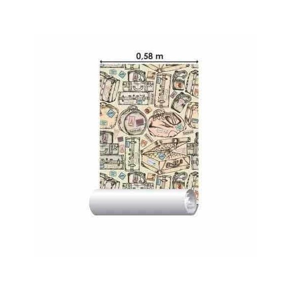 Papel de Parede Adesivo Malas Viagem 77711056