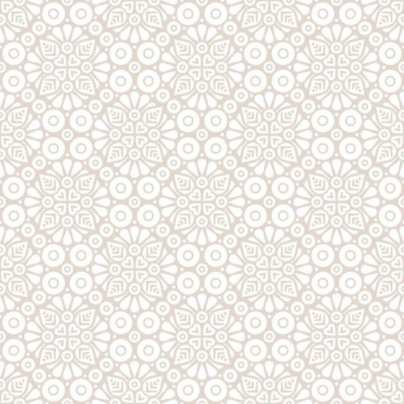 Papel de Parede Adesivo Mandala Branco e Bege N04184