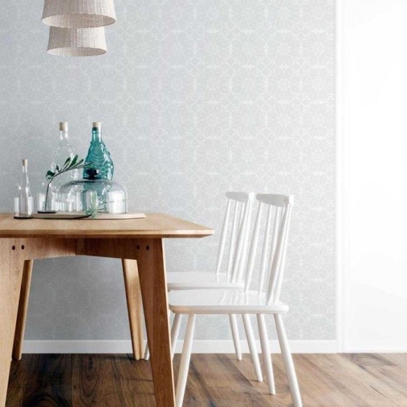 Papel de Parede Adesivo Mandala Floral Off White N06087