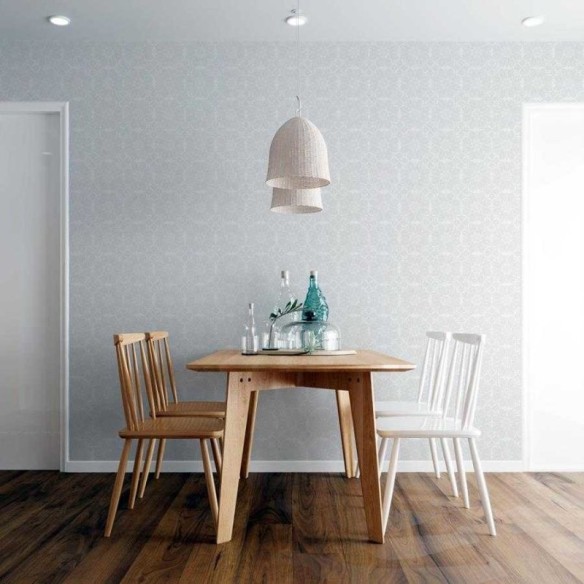 Papel de Parede Adesivo Mandala Floral Off White N06087