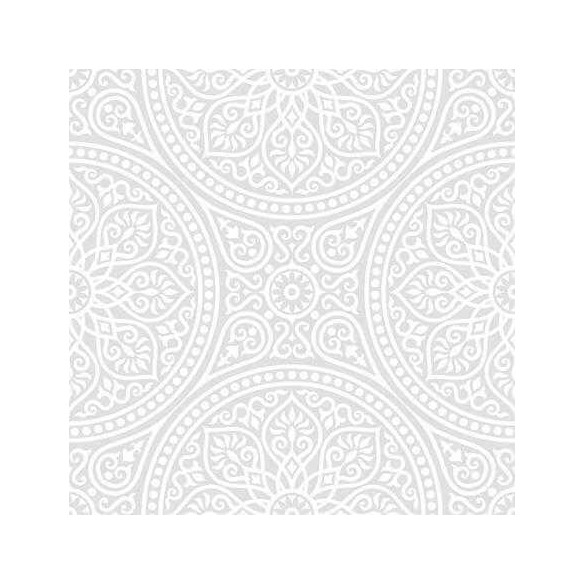 Papel de Parede Adesivo Mandala Indiano Cinza Branco 213033031
