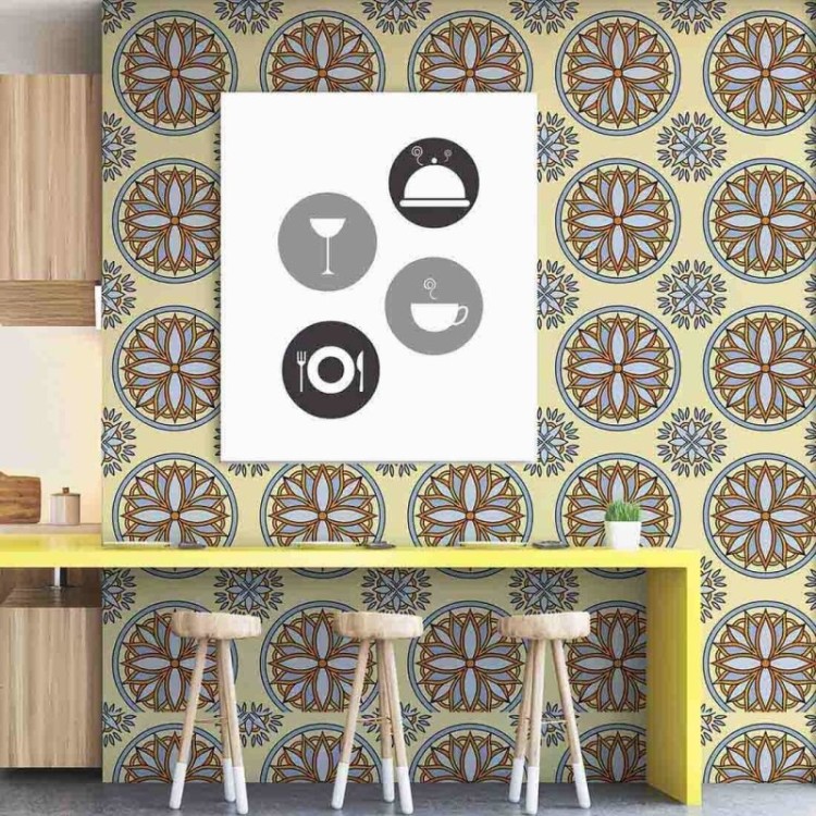 Papel de Parede Adesivo Mandala Ornamental...