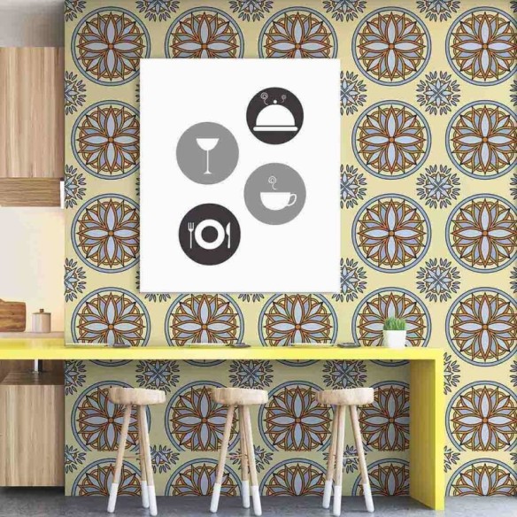 Papel de Parede Adesivo Mandala Ornamental 161248339