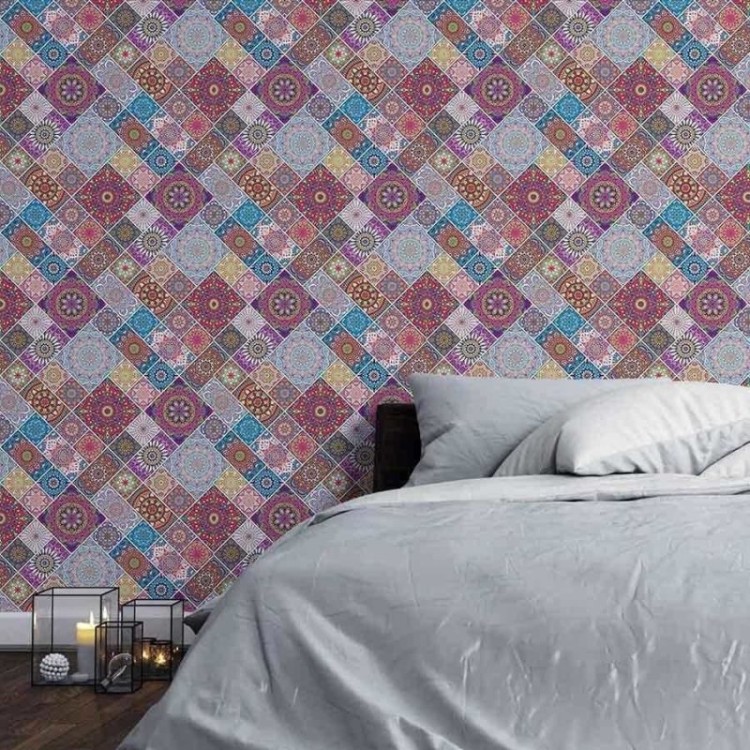 Papel de Parede Adesivo Mandala patchwork...