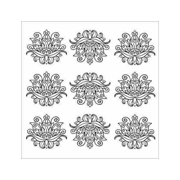 Papel de Parede Adesivo Mandala Preto Branco Colorir 78543