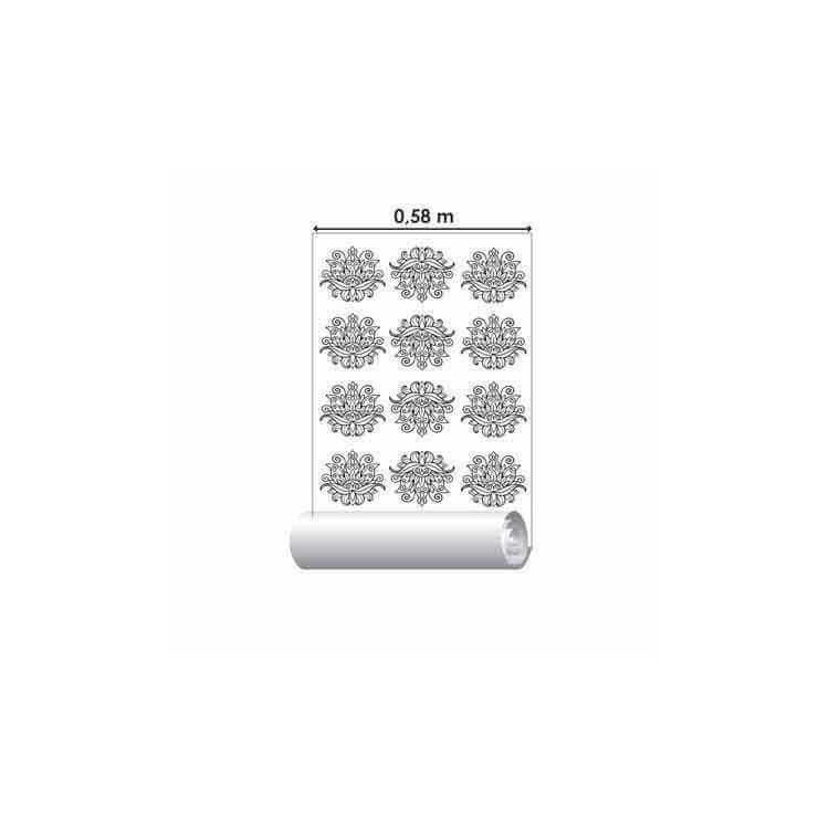Papel de Parede Adesivo Mandala Preto Branco...