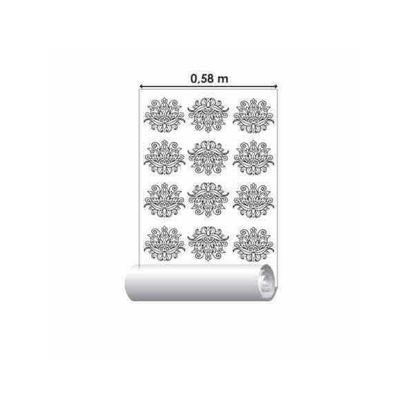 Papel de Parede Adesivo Mandala Preto Branco Colorir 78543