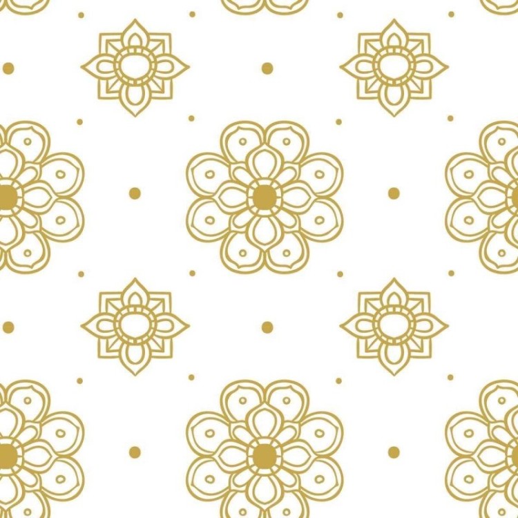 Papel de Parede Adesivo Mandalas Branco e Mel...