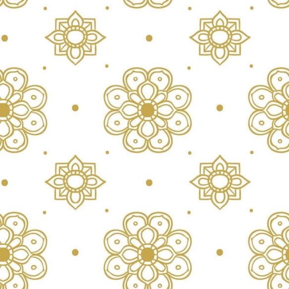 Papel de Parede Adesivo Mandalas Branco e Mel N05080