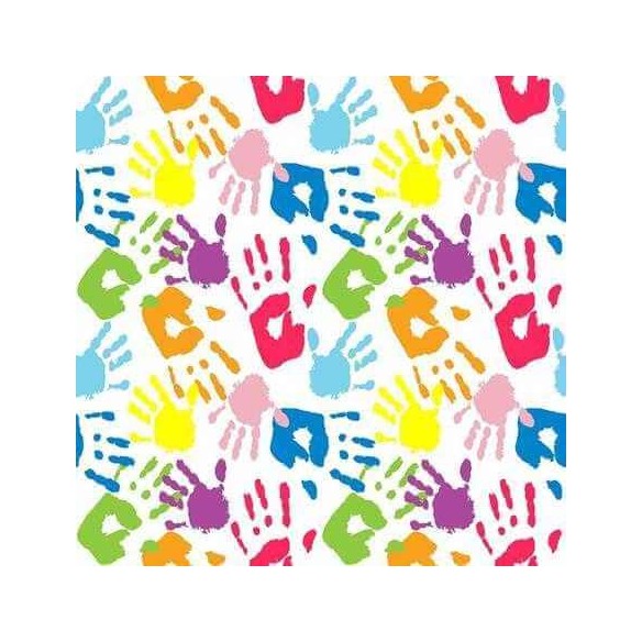 Papel de Parede Adesivo Mãos Coloridas 0170b
