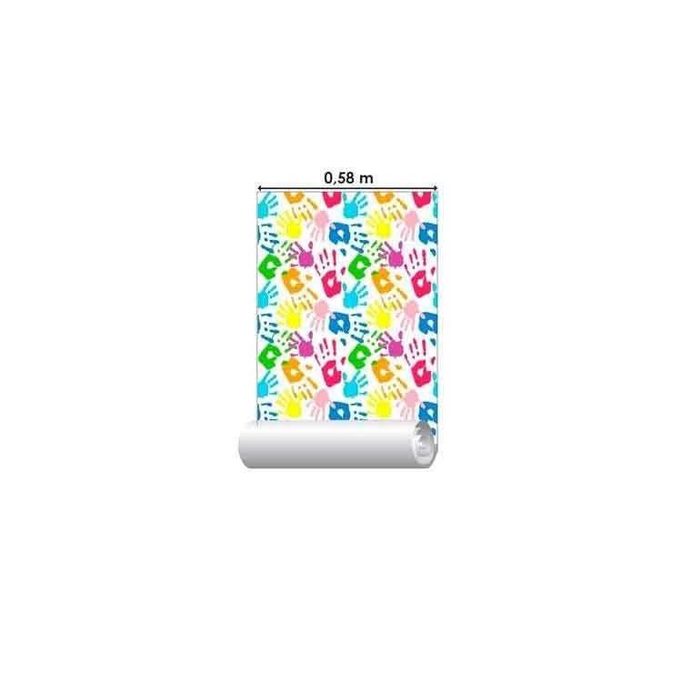 Papel de Parede Adesivo Mãos Coloridas 0170b