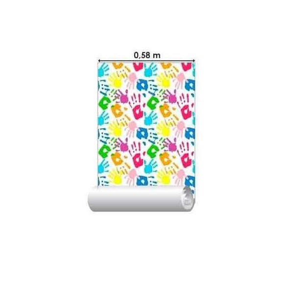 Papel de Parede Adesivo Mãos Coloridas 0170b